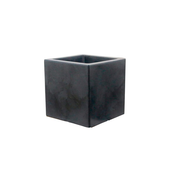 Vaso Cubo 20 x 20 cm Antique Preto Vasart