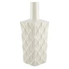 Vaso De Ceramica Branco Com Desenhos Em Textura 15cm X 8 5cm