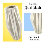 Vaso De Ceramica Branco Com Desenhos Em Textura 9cm X 9cm X