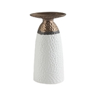 Vaso De Ceramica Branco E Dourado