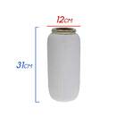 Vaso De Cerâmica C/ Textura Acabamento Metal Vh0026 St1678