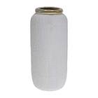 Vaso De Cerâmica C/ Textura Acabamento Metal Vh0026 St1678