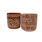 Vaso De Cerâmica Cilindrico No Estilo Marajoara Desenho:onda