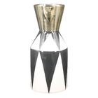 Vaso De Ceramica Cinza E Dourado 11 5cm X 11 5cm X 25 5cm