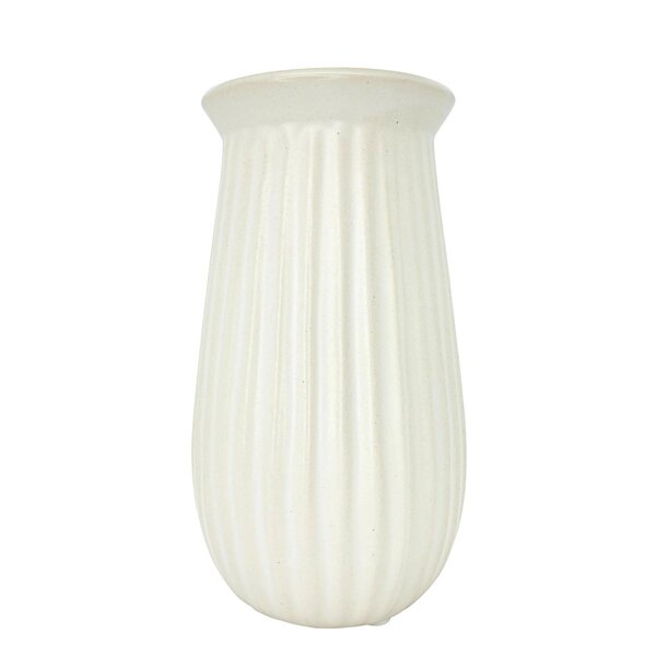 Vaso De Cerâmica Clássico Decorativo Médio Branco