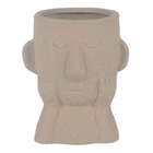 Vaso De Ceramica Com Rosto Bege