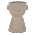 Vaso De Ceramica Com Rosto Bege