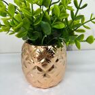 Vaso De Cerâmica Com Trabalhado Rose Gold Decorativo