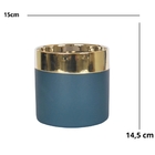 Vaso De Cerâmica Decorativo Para Flores Azul Touch 14,5 Cm