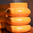 Vaso De Cerâmica Decorativo Para Flores Laranja Border M 20 Cm