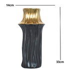 Vaso De Cerâmica Decorativo Para Flores Preto Alyev G 33 Cm