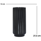 Vaso De Cerâmica Decorativo Para Flores Preto Stigmo G 27,5 Cm