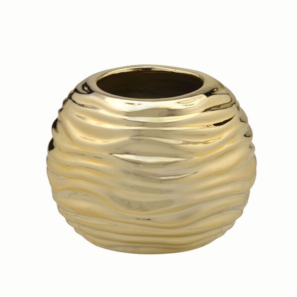 Vaso De Cerâmica Globo Dourado 10cm Espressione