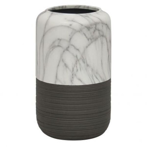 Vaso De Ceramica Marmorizada 14 5cm X 14 5cm X 24cm