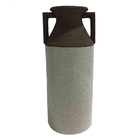 Vaso De Ceramica Marrom E Bege