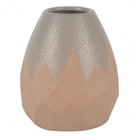 Vaso De Ceramica Terracota E Prata