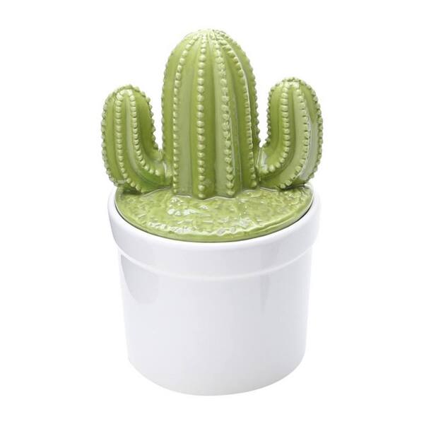 Vaso De Cerâmica Verde 18cm Cactos Prestige