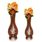 Vaso De Chão Decorativo Grande Ana Maria Mdf Marrom Kit Com 2