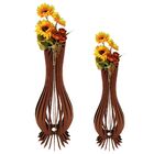 Vaso De Chão Decorativo Grande Ana Maria Mdf Marrom Kit Com 2