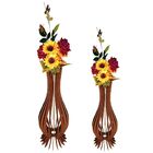 Vaso De Chão Decorativo Grande Ana Maria Mdf Marrom Kit Com 2