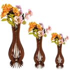 Vaso De Chão Decorativo Grande Ana Maria Mdf Marrom Kit Com 3