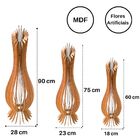 Vaso De Chão Decorativo Grande Ana Maria Mdf Marrom Kit Com 3