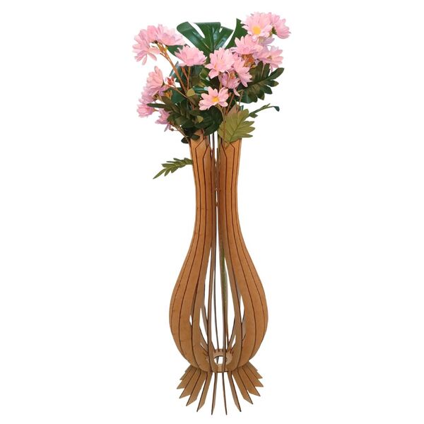 Vaso De Chão Decorativo Grande Ana Maria Mdf Mdf Cru 90x28cm