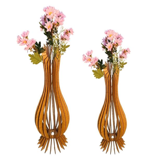 Vaso De Chão Decorativo Grande Ana Maria Mdf Mdf Cru Kit Com