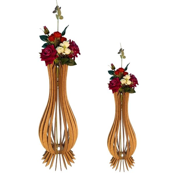 Vaso De Chão Decorativo Grande Ana Maria Mdf Mdf Cru Kit Com