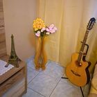 Vaso De Chão Decorativo Grande Ana Maria Mdf Preto 60x18cm