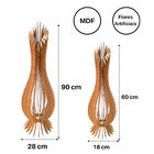 Vaso De Chão Decorativo Grande Ana Maria Mdf Preto Kit Com 2