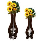 Vaso De Chão Decorativo Grande Ana Maria Mdf Preto Kit Com 2