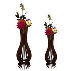 Vaso De Chão Decorativo Grande Ana Maria Mdf Preto Kit Com 2