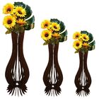 Vaso De Chão Decorativo Grande Ana Maria Mdf Preto Kit Com 3