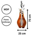 Vaso De Chão Decorativo Grande Andromeda Mdf Marrom 70x25cm