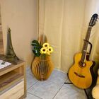 Vaso De Chão Decorativo Grande Andromeda Mdf Marrom 70x25cm