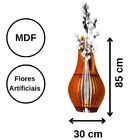 Vaso De Chão Decorativo Grande Andromeda Mdf Marrom 85x30cm
