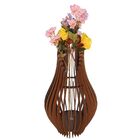 Vaso De Chão Decorativo Grande Andromeda Mdf Marrom 85x30cm