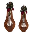 Vaso De Chão Decorativo Grande Andromeda Mdf Marrom Kit Com 2