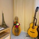 Vaso De Chão Decorativo Grande Andromeda Mdf Marrom Kit Com 2