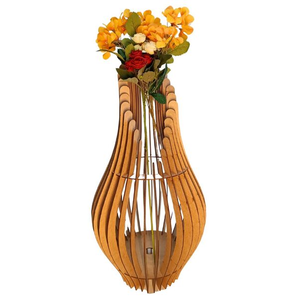 Vaso De Chão Decorativo Grande Andromeda Mdf Mdf Cru 70x25cm