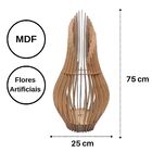 Vaso De Chão Decorativo Grande Andromeda Mdf Mdf Cru 70x25cm