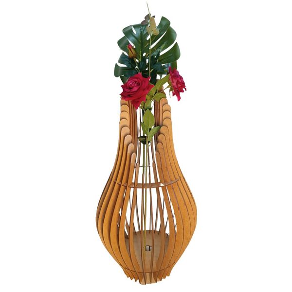 Vaso De Chão Decorativo Grande Andromeda Mdf Mdf Cru 85x30cm