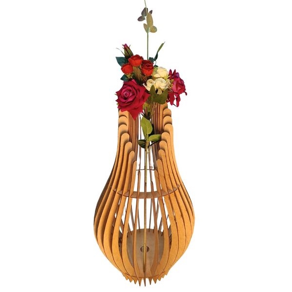 Vaso De Chão Decorativo Grande Andromeda Mdf Mdf Cru 85x30cm