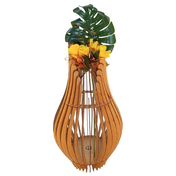 Vaso De Chão Decorativo Grande Andromeda Mdf Mdf Cru 85x30cm