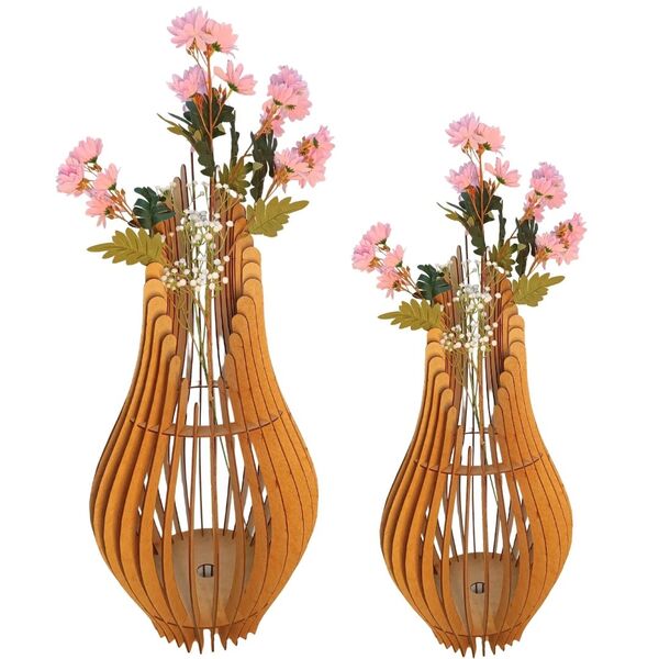 Vaso De Chão Decorativo Grande Andromeda Mdf Mdf Cru Kit Com