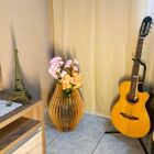 Vaso De Chão Decorativo Grande Andromeda Mdf Preto 70x25cm