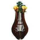 Vaso De Chão Decorativo Grande Andromeda Mdf Preto 85x30cm