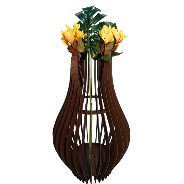 Vaso De Chão Decorativo Grande Andromeda Mdf Preto 85x30cm