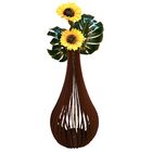 Vaso De Chão Decorativo Grande Capadócia Mdf Marrom 60x30cm